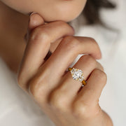 2.50 CT Oval Cut Lab Grown Diamond Three Stone Engagement Ring Mapple Gems